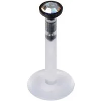 PIERCINGLINE Piercing-Set PMFK Labret mit Plug-in-System - Chirurgenstahl-Aufsatz mit Kristall (Labrets, 1-tlg)