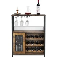 GarveeMore Weinschrank Weinregal Weinständer Barschrank mit Glashalter 69x35x92cm