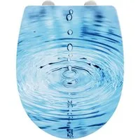 WENKO WC-Sitz Droplets, glänzender Toilettensitz aus Thermoplast mit Motiv, Absenkautomatik