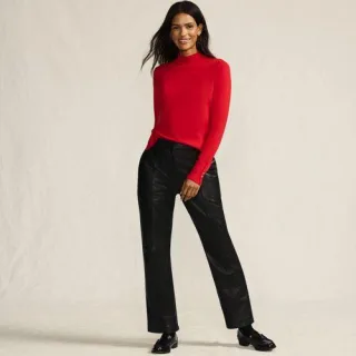 Lederhose, Damen,  Schwarz, Leder, by Lands' End