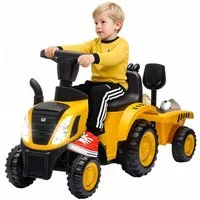AIYAPLAY Spielzeug-Bagger Aufsitzbagger mit Lenkrad, (Set, 1-tlg., Kinder-Sitzbagger mit Anhänger), mit Licht, Musik und Hupe