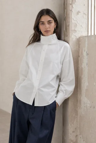 Jane Lushka - Bree cotton poplin blouse white - Gr. - S