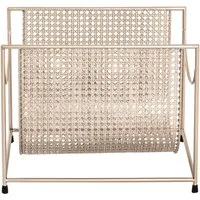 HAKU Zeitungsständer Zeitschriftenhalter, Zeitschriftenständer, rechteckig - aus Metall Gold - B/T/H 37/22/30 cm