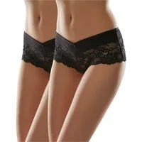 Merry Style Lange Unterhose Damen Unterhose Hipster Hot Pants mit Spitzenbesatz MSGAB155-2P (1-St)