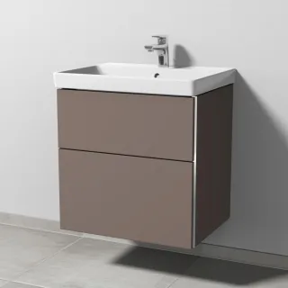 Sanipa 3way Waschtischunterbau zu Villeroy & Boch Avento Waschtisch mit 2 Auszügen, Taupe-Matt BP6211T