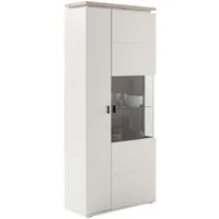 HARPER Vitrine Vitrine HARPER MANAGUA BHT 90x207x37 cm weiß Glasschrank