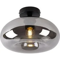 Qazqa Deckenleuchte Busa, ohne Leuchtmittel, Warmweiß, QAZQA Deckenleuchte, e27, Schwarz, Glas, Art Deco