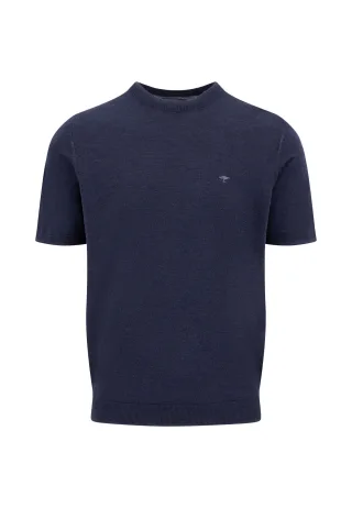 FYNCH-HATTON - Knitted T-Shirt, Merino navy - Gr. - M