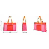 Giftcompany XL-Strandtasche Giftcompany - Mesh Tasche Strandtasche "Voyage" 60x40cm Pink Orange
