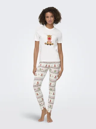 ONLY - ONLXMAS ELFI LIFE TOP/LEGGINGS SET CSJRS Cloud Dancer - Gr. - XS