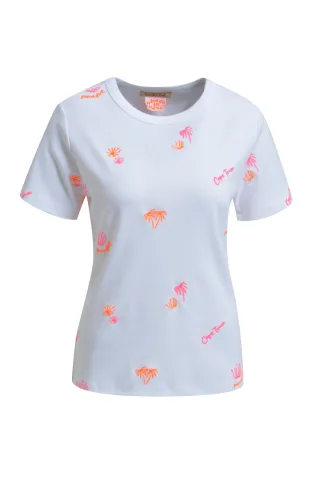 Smith&Soul - Regular Interlock T-Shirt Embroidery white - Gr. - XL