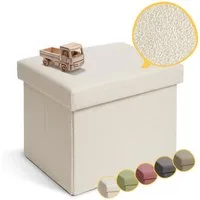 Laleni Sitztruhe Sitzbank mit Stauraum aus robustem Boucle-Stoff, Bequemer Hocker mit Stauraum - Aufbewahrungsboxen