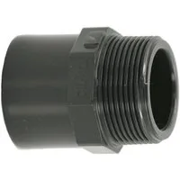 HAF Rohrverbinder 1-10x PVC Fittings Übergangsnippel 50/63mm x 1 1/2" Klebemuffe AG PN16, Max. Arbeitsdruck 16 bar bei 20 C°
