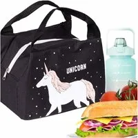Ikonka Lunchbox Isoliertasche Einhorn Kinder Thermotasche faltbar für Lunch & Snacks, Polyester, (Einzelne Isoliertasche für Frühstück, Mittagessen oder Snacks, Kompakte Einzeltasche für Frühstück, Lunch oder Snacks unterwegs), Leichte, faltbare Isol