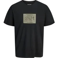 Jack & Jones Rundhalsshirt Jack&Jones Übergrößen T-Shirt schwarz JJRAIN Print