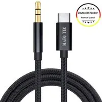 Alpha Electronics USB Type C zu Aux Stecker Schwarz, Huawei, Samsung, Apple, Audio- & Video-Kabel, Typ C (Eurostecker), 3,5-mm-Klinke (100 cm), Universal kompatibel