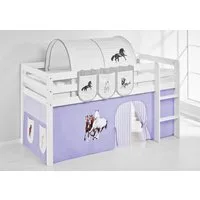 Lilokids Bettvorhang Pferde lila beige - für Hochbett und Etagenbett
