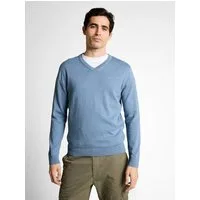 TOM TAILOR V-Ausschnitt-Pullover mit kleiner Logo-Stickerei