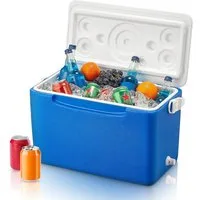 FOHERE Kühlbox Tragbare Kühlbox, 26 Liter Fassungsvermögen, isolierte Eisbox, mit Griff, Blau