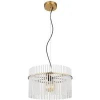 GLOBO LIGHTING Pendelleuchte GORLEY, 1-flammig, Goldgelb matt, Weiß, Metall, ohne Leuchtmittel, Hängeleuchte, Hängelampe