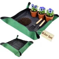 GarPet Pflanztisch 2er Set Pflanzen Umtopfmatte Wasserdicht Pflanzunterlage Pflanzenmatte