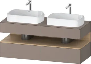 Duravit Qatego Konsolenwaschtischunterbau wandhängend Basalt Matt 1400x550x600 mm - QA4767030430010 QA4767030430010