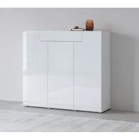 OTTO home Highboard Toledo,Breite 147,5 cm,trendige Hochkommode mit 3 Türen 1SK, Hochschrank mit viel Stauraum, stylische Hochglanzfronten