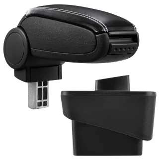 Armlehne Mittelarmlehne Leder Bezug Schwarz / Weiß für Audi A1 8X + Sportback