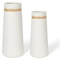 flature Tischvase Keramik Vase 2er-Set Boho Style - für Pampasgras und Blumen