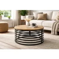 möbelando Couchtisch Marly, in Mangoholz naturbelassen, schwarz - 40x80 (HxD)