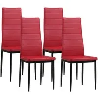 Albatros International Esszimmerstuhl Esszimmer Stühle 4 er Set MILANO, Stuhl Stühle Esszimmerstühle, Küche (4er Set, Rot, Kunstleder Bezug), Küchenstuhl Küchenstühle Essstühle für den Esstisch Ess Stühle
