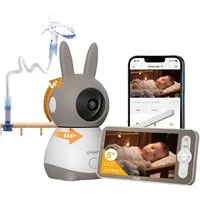TWUFY Babyphone 5 Zoll WLAN Video babyfone PTZ 355° Babyphone mit Kamera 2K/3MP, IR-Nachtsicht, Automatische Verfolgung,Temperaturanzeige, Weinen/Bewegungs/Geräuscherkennung,unterstützt Mobile App Steuerung, Präzisere Warnungen,Schlafmodus&Schreierke
