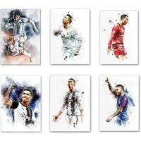 JUSTGOODMOOD Poster Fußballspieler Tor Jubel Lionel Messi und Christiano Ronaldo als Deko, D (1 St)