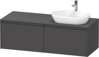 Duravit Ketho.2 Konsolenwaschtischunterbau wandhängend Graphit Matt 1400x550x459 mm - K24888R4949000 K24888R49490000