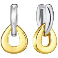 KARMA Paar Ohrhänger Ohrringe Bicolor Silber Gold 3 cm vergoldet (Geschenk für SIe, 2-tlg., Damenschmuck Ohrschmuck Damen), Damenohrringe Ohrschmuck