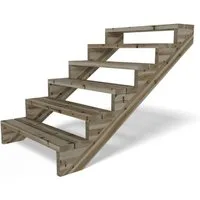 Gartenwelt Riegelsberger Außentreppe Terrassentreppe Kiefer kesseldruckimprägniert Treppe mit Stufen Wangen