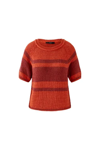 Oui - Pullover dk orange pin - Gr. - 36