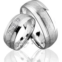 Trauringe123 Trauring Hochzeitsringe Verlobungsringe Trauringe Eheringe Partnerringe aus 925er Silber mit Stein, J69-1