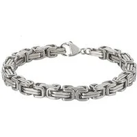 KARMA Edelstahlarmband Herren Königsarmband Edelstahl Silber 5mm massive Qualität (Hypoallergen wasserfest, 1-tlg., Schmuck für Herren Herrenarmband), Armband 22 cm Karabinerverschluss