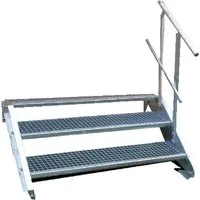 SRM Design Außentreppe 2 Stufen Treppe Geländer B. 80cm H. 30-40cm