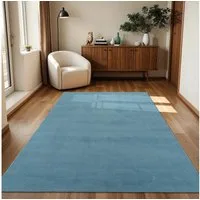 TaraCarpet Teppich Supersoft Kurzflorteppich Fiona Uni, rechteckig, Höhe: 14 mm, Wohnzimmer, Schlafzimmer, Esszimmer, Fiona hellblau 60x120