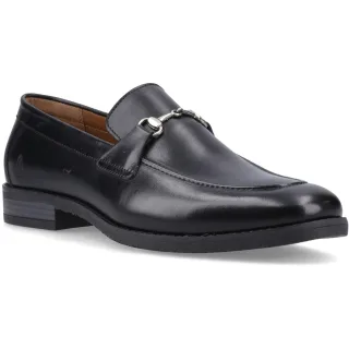 Hush Puppies Moses Leder Herren Schwarz Slipper