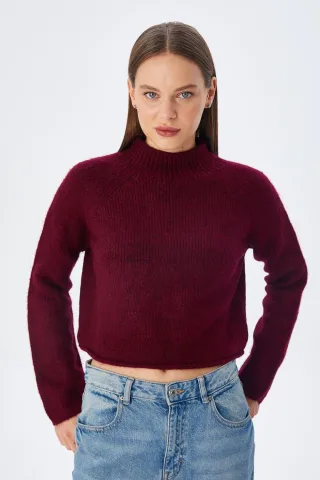 Damen Gestrickter Pullover mit verkürztem Schnitt