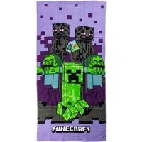 Minecraft Badetuch Minecraft Purple Badetuch, Strandtuch 70x140cm 100% Baumwolle, 100% Baumwolle (1-St)