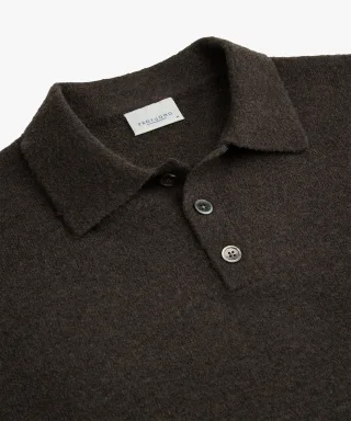 Profuomo - Dunkelbraunes Boiled Wolle Polo Dunkelbraun - Gr. - L
