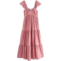 Next Midikleid Midikleid aus Jersey mit V-Ausschnitt (1-tlg)