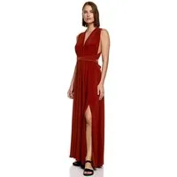 Worldclassca Abendkleid Worldclassca Abendkleid Partykleid Lang mit Schlitz Sommerkleid Maxikleid Cocktailkleid Wickelkleid Elegant Schulterfrei Ärmellos
