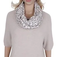 MIRROSI Loop Damen Schal aus Musellin, Made in Italy 70x20cm, Leo, Schlauchschal, (Zweimal um den Hals wickelbar, ca.70x20cm), Damen Halstuch ideal für Frühling, Sommer oder Herbst