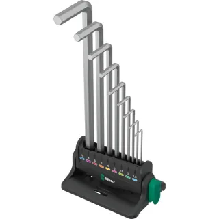 Wera 950/9 Hex-Plus 8 Winkelschlüsselsatz, metrisch, gestellverchromt - 05022102001