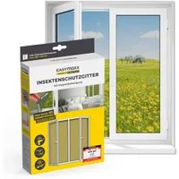 EASYmaxx Insektenschutz-Fensterrahmen Fliegengitter für Fenster mit Magic Click 150 x 130 cm, (1-St), Moskitonetz zuschneidbar, Einfache Montage mit 12 Magneten
